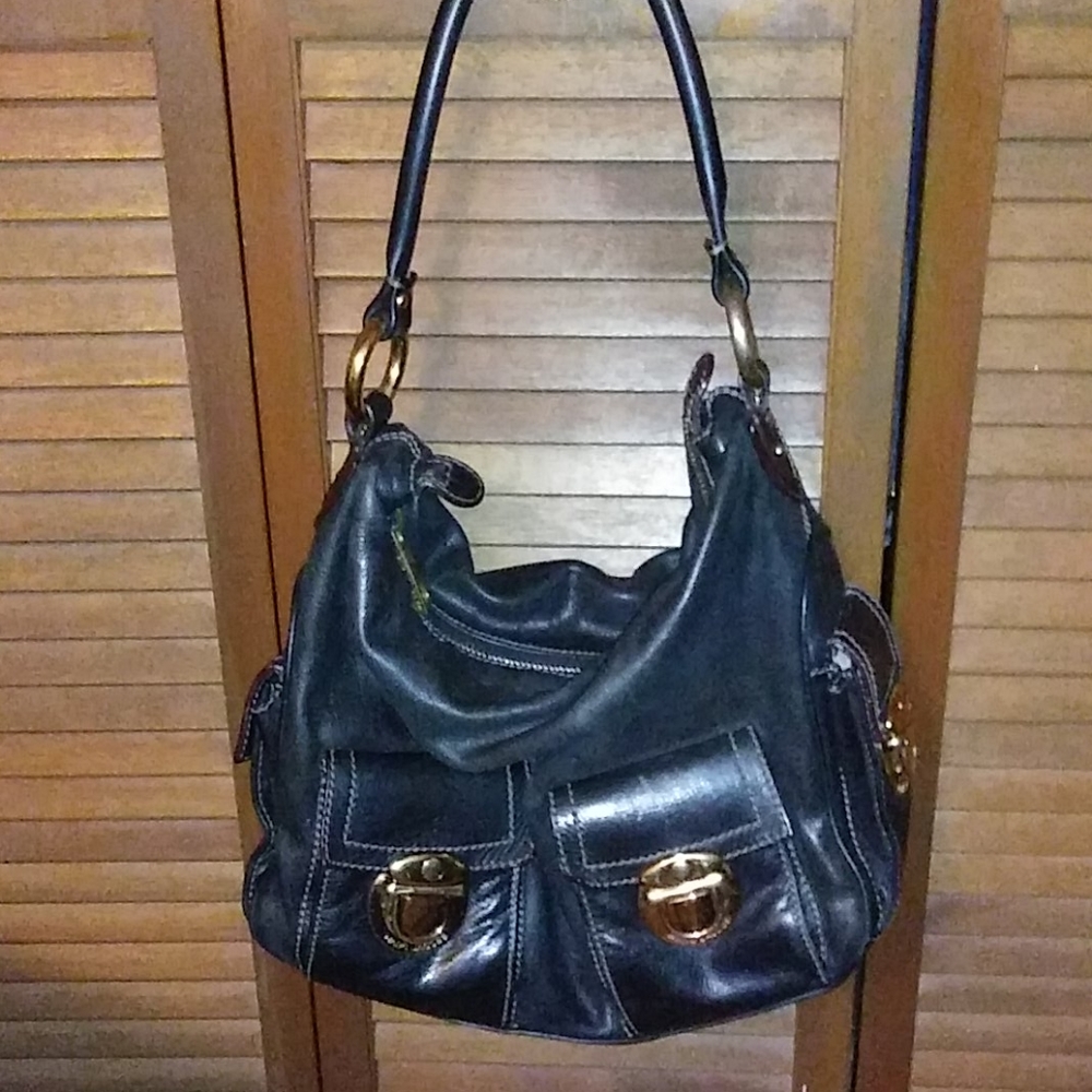 MARC JACOBS | Blake Black Leather Hobo Satchel Bag